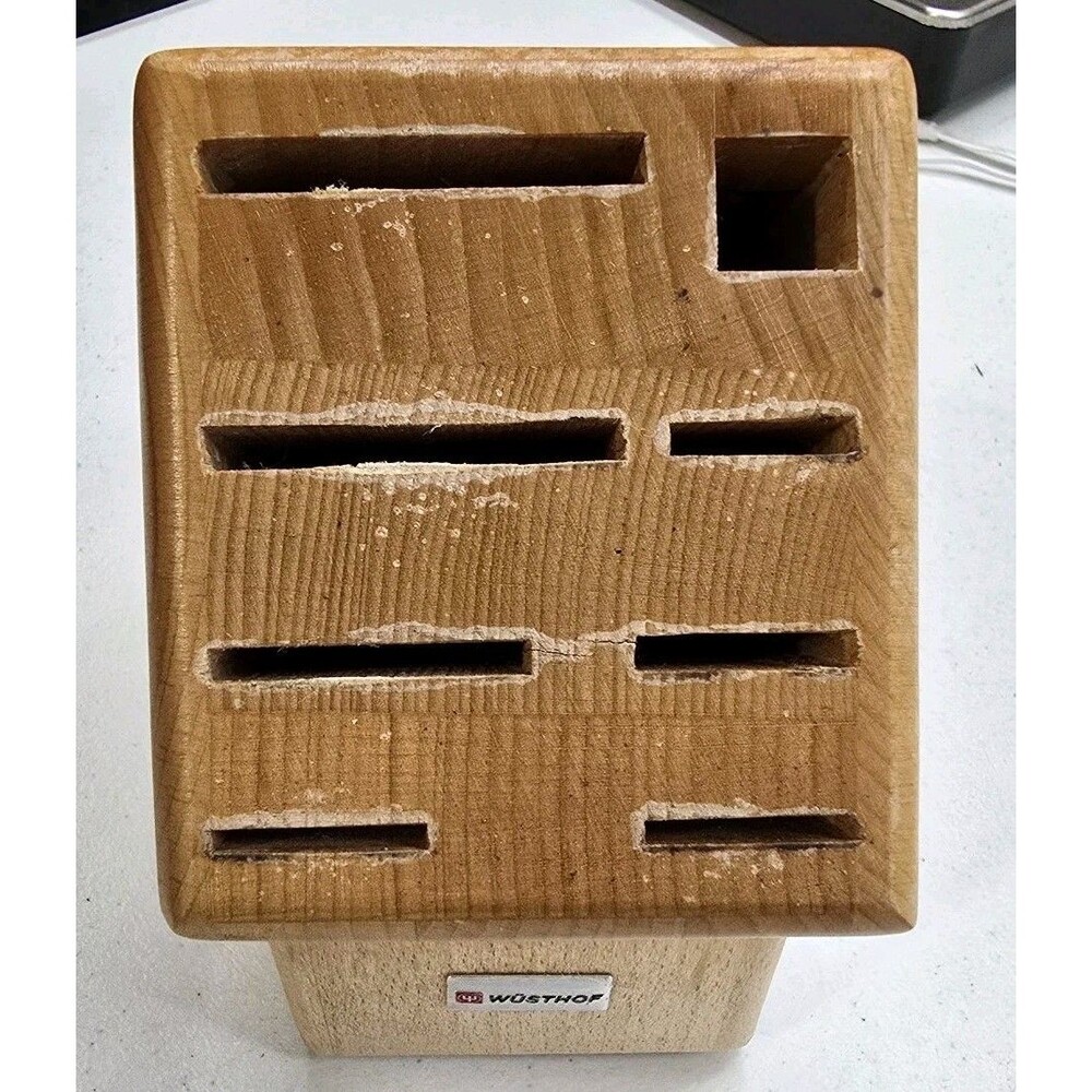 Wusthof Light Wood 8 Slot Knife Block Empty-No Knives Fair Condition